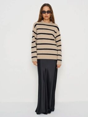 Reformation 100% Wool Crew Neck Striped Sweater